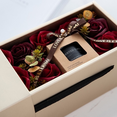 Da cera de vidro da soja do frasco de Brown da flor da planta grupo Scented personalizado luxuoso do presente da vela