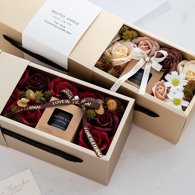 Da cera de vidro da soja do frasco de Brown da flor da planta grupo Scented personalizado luxuoso do presente da vela