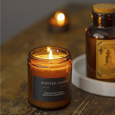 Cor 180g de Brown das velas da soja do frasco de Amber Glass Soy Wax Scented