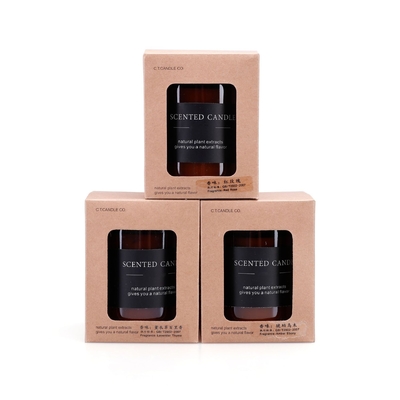 Cor 180g de Brown das velas da soja do frasco de Amber Glass Soy Wax Scented
