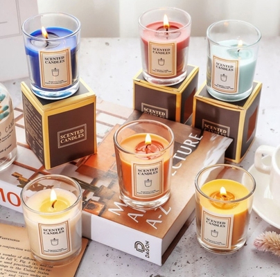 Da cera Scented nórdica da soja da fragrância do Ins da aromaterapia velas claras do frasco com caixa de presente