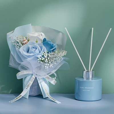 Refrogerador de ar Reed Diffuser do desodorizante da garrafa de vidro da flor da vara do perfume do óleo essencial