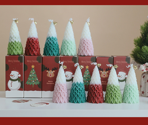 Da cera luxuosa por atacado da soja da novidade da forma da árvore de Natal da CASA do AROMA vela Scented