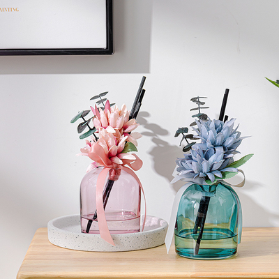 Círculo Reed Diffuser 400ml da garrafa de vidro da aromaterapia da vara da fibra da flor do óleo essencial