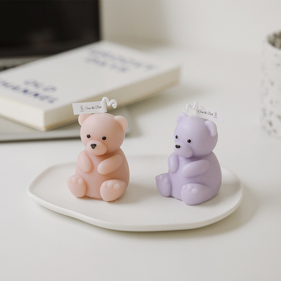 O aniversário Handcraft a decoração Teddy Bear Shaped Candle Scented feito a mão