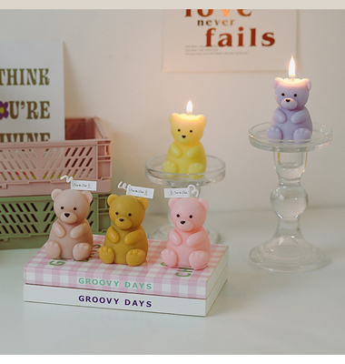 O aniversário Handcraft a decoração Teddy Bear Shaped Candle Scented feito a mão