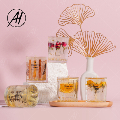 Estilo popular flor real personalizada Jelly Cup Wax da caixa de presente da aromaterapia