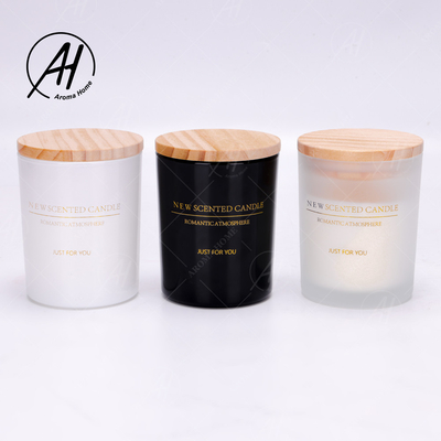 Cera 100% branca preta da soja do óleo essencial da vela de Matte Glass Jar Spa Scented