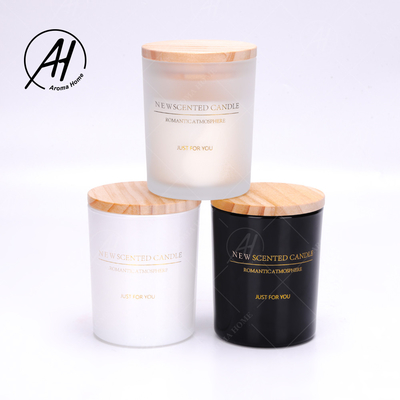 Vela 100% branca preta grande perfumada dos termas da cera da soja de Matte Glass Jar do óleo essencial