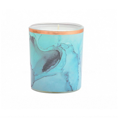 Velas orgânicas da soja das velas de mármore Scented da coluna com feltro de lubrificação de madeira