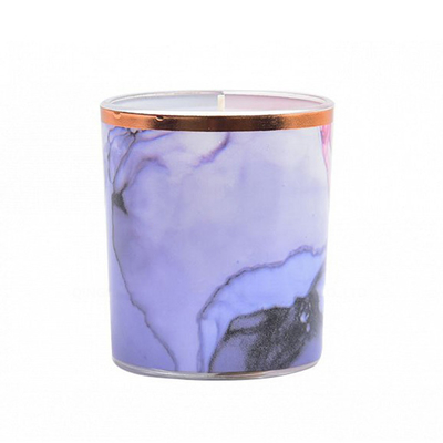 Velas orgânicas da soja das velas de mármore Scented da coluna com feltro de lubrificação de madeira