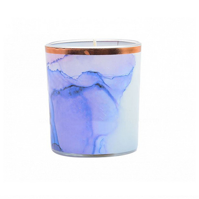 Velas orgânicas da soja das velas de mármore Scented da coluna com feltro de lubrificação de madeira