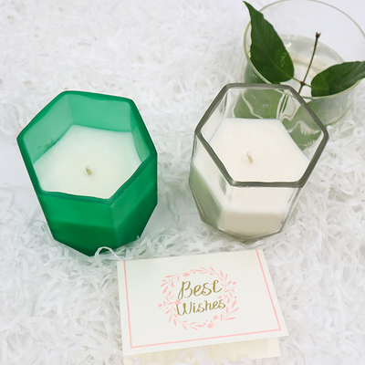 Vela Scented da cera da soja da casa do aroma com o frasco personalizado da vela do hexágono para a decoração da casa