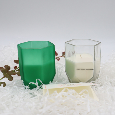 Vela Scented da cera da soja da casa do aroma com o frasco personalizado da vela do hexágono para a decoração da casa