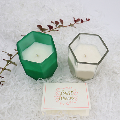 Vela Scented da cera da soja da casa do aroma com o frasco personalizado da vela do hexágono para a decoração da casa
