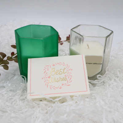 Vela Scented da cera da soja da casa do aroma com o frasco personalizado da vela do hexágono para a decoração da casa