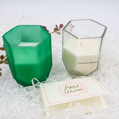 Vela Scented da cera da soja da casa do aroma com o frasco personalizado da vela do hexágono para a decoração da casa