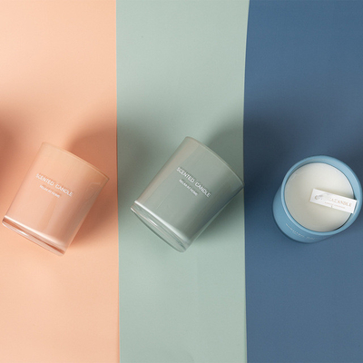 Vela Scented imprimindo de vidro feita sob encomenda da cera da soja do OEM da casa do aroma