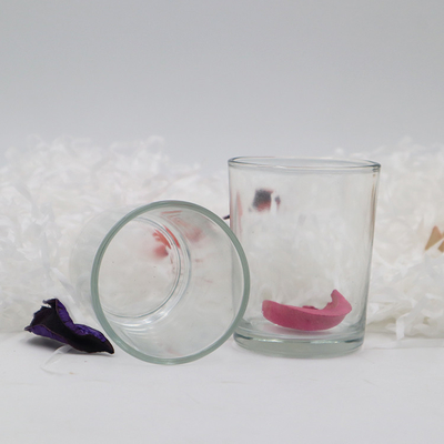 Castiçal transparente de Tealight do vidro 9 onças com tampa de madeira 300g