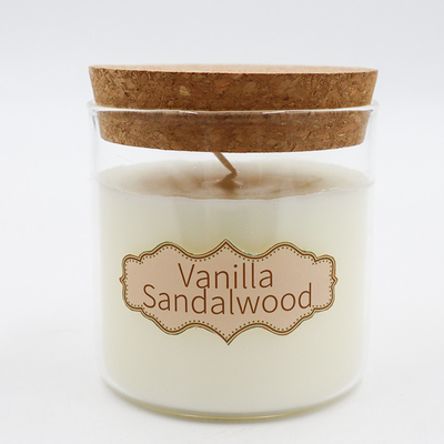 a cera natural do eucalipto da pastilha de hortelã 8oz Scented velas com Cork Lid