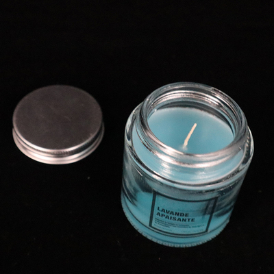 alfazema de vidro azul caseiro de 12 velas do frasco do doce da onça Scented para o banheiro do quarto