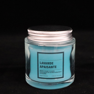 alfazema de vidro azul caseiro de 12 velas do frasco do doce da onça Scented para o banheiro do quarto