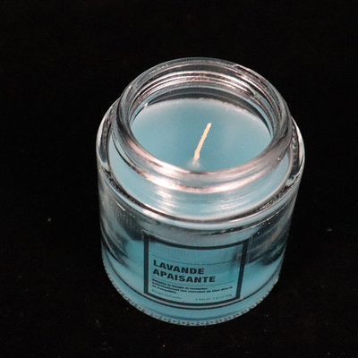 alfazema de vidro azul caseiro de 12 velas do frasco do doce da onça Scented para o banheiro do quarto