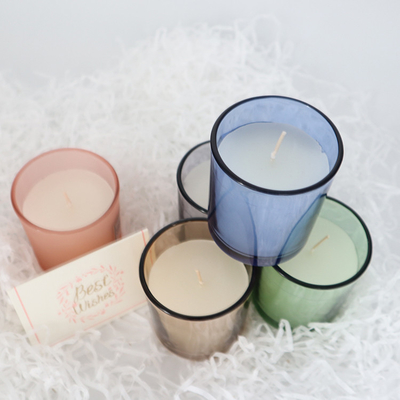 Da cera de vidro colorida simples da soja da casa do aroma vela 2022 Scented