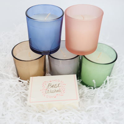 Da cera de vidro colorida simples da soja da casa do aroma vela 2022 Scented