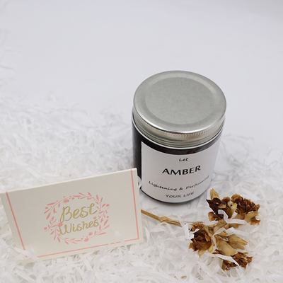 Vela do ODM Amber Glass Canning Mason Jar para o foco da aromaterapia