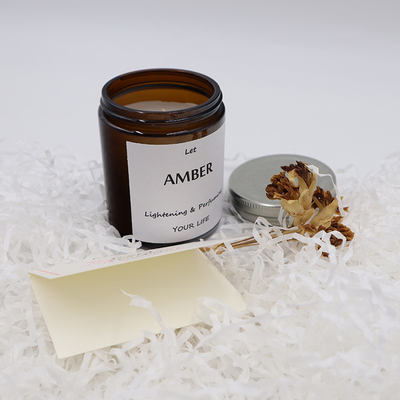 Vela do ODM Amber Glass Canning Mason Jar para o foco da aromaterapia