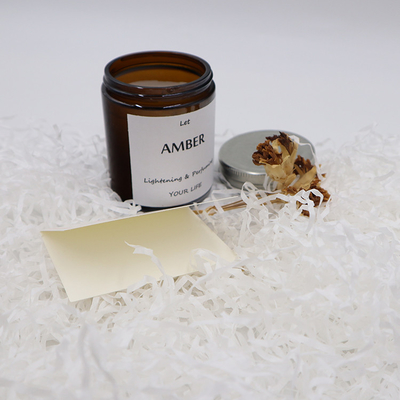 Vela do ODM Amber Glass Canning Mason Jar para o foco da aromaterapia