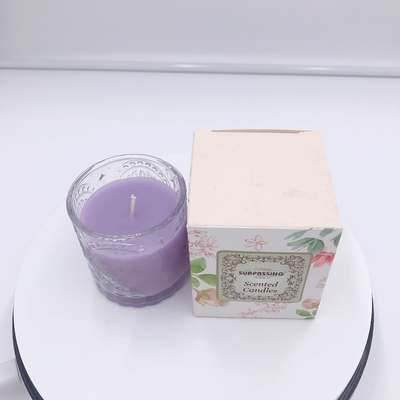 Vela roxa orgânica da casa do aroma do óleo essencial do GV com caixa de presente 120g