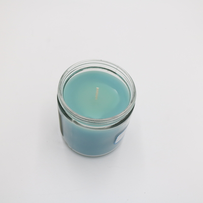O frasco de vidro azul terapêutico da casa do aroma Scented a vela 3 onças para a aromaterapia