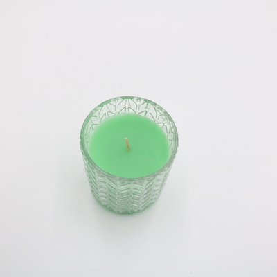 Cera Scented da soja da vela do frasco 7.5oz de vidro votiva verde feito sob encomenda com tampas