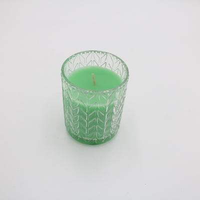 Cera Scented da soja da vela do frasco 7.5oz de vidro votiva verde feito sob encomenda com tampas