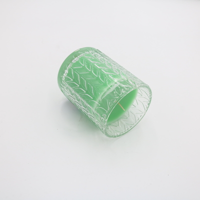 Cera Scented da soja da vela do frasco 7.5oz de vidro votiva verde feito sob encomenda com tampas