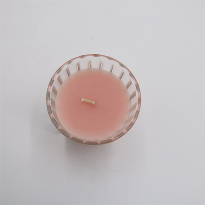 Vela Scented do frasco de vidro cor-de-rosa natural do ODM 4oz para a fragrância da casa