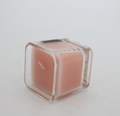 Vela preta feita sob encomenda de Gardenia Square Glass Jar Scented da etiqueta 9 onças para casamentos
