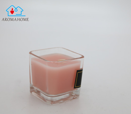 Vela preta feita sob encomenda de Gardenia Square Glass Jar Scented da etiqueta 9 onças para casamentos