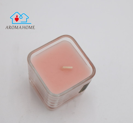 Vela preta feita sob encomenda de Gardenia Square Glass Jar Scented da etiqueta 9 onças para casamentos