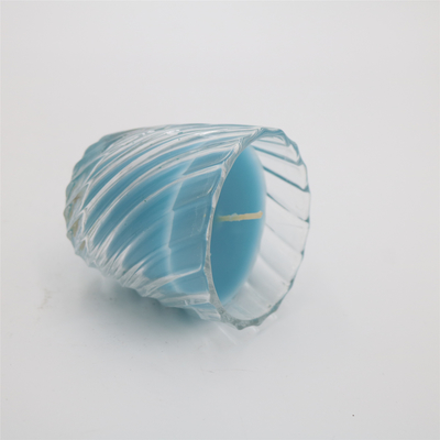 O azul natural do OEM reciclou velas do frasco de 3 onças no vidro do furacão