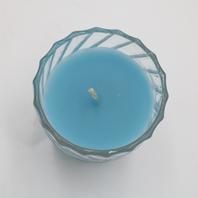 O azul natural do OEM reciclou velas do frasco de 3 onças no vidro do furacão