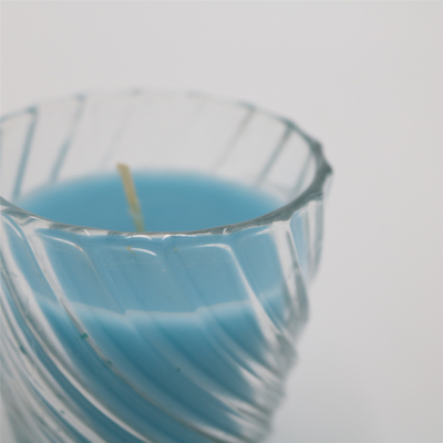 O azul natural do OEM reciclou velas do frasco de 3 onças no vidro do furacão