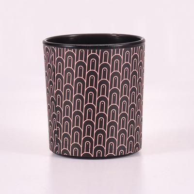 O frasco de vidro personalizado da mistura da soja Scented a vela Teakwood e cigarro de 7 onças