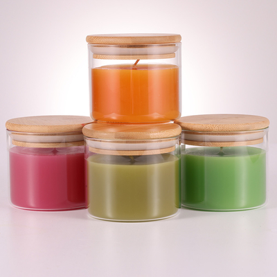 Velas naturais 220G da luz do aroma da aromaterapia da cera de parafina com tampa de bambu