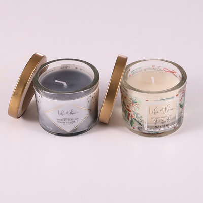 MSDS que impressos feitos sob encomenda mini 1.6oz Scented velas do vidro de cocktail rangem com tampa do metal