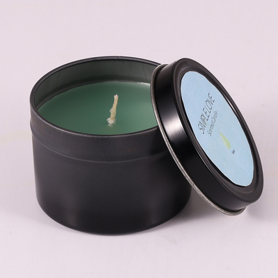 O OEM 2 onças reciclou Matte Black Tin Can Candle para o quarto