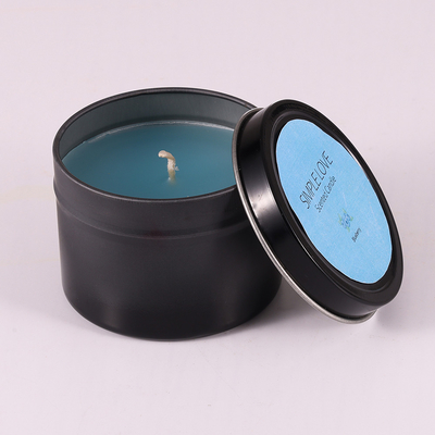 O OEM 2 onças reciclou Matte Black Tin Can Candle para o quarto