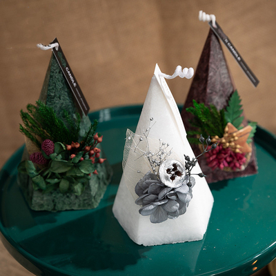 O presente Scented personalizado da árvore de Natal do Xmas da vela da soja ajustou 2pk